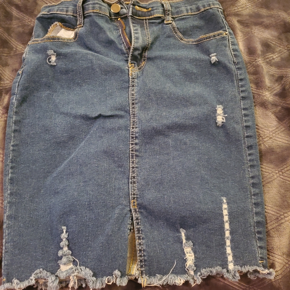 Distressed Skirt